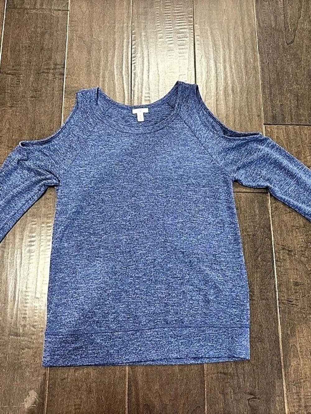 BP. Cold Shoulder Long Sleeve Top in Blue